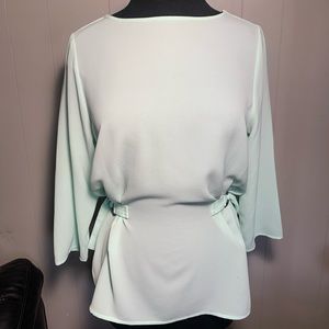 The Limited mint green crepe top w side detail